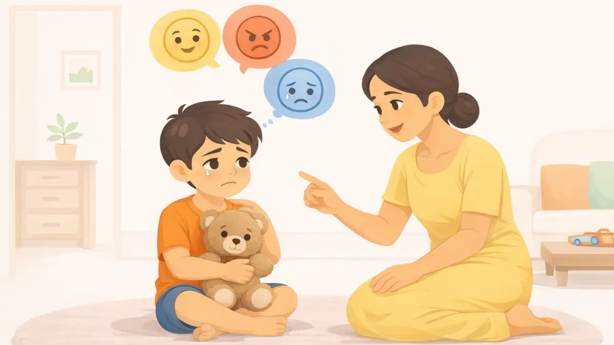 मुलगा भावना व्यक्त करताना