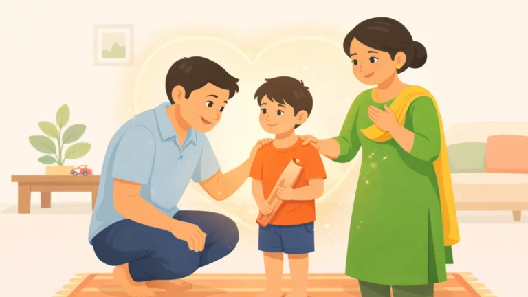 मुलांना प्रामाणिकपणा कसा शिकवायचा – पालक आणि मूल शांतपणे संवाद साधताना