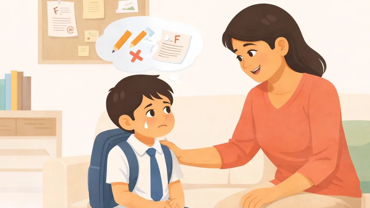 शाळेत झालेल्या चुकीनंतर आई मुलाला खरं सांगायला प्रोत्साहित करताना