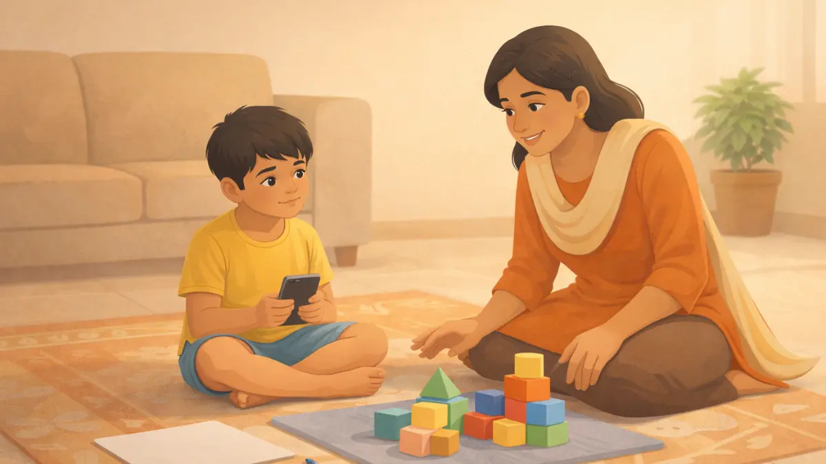 आई मोबाईलऐवजी ब्लॉक्सचा पर्याय सुचवत आहे