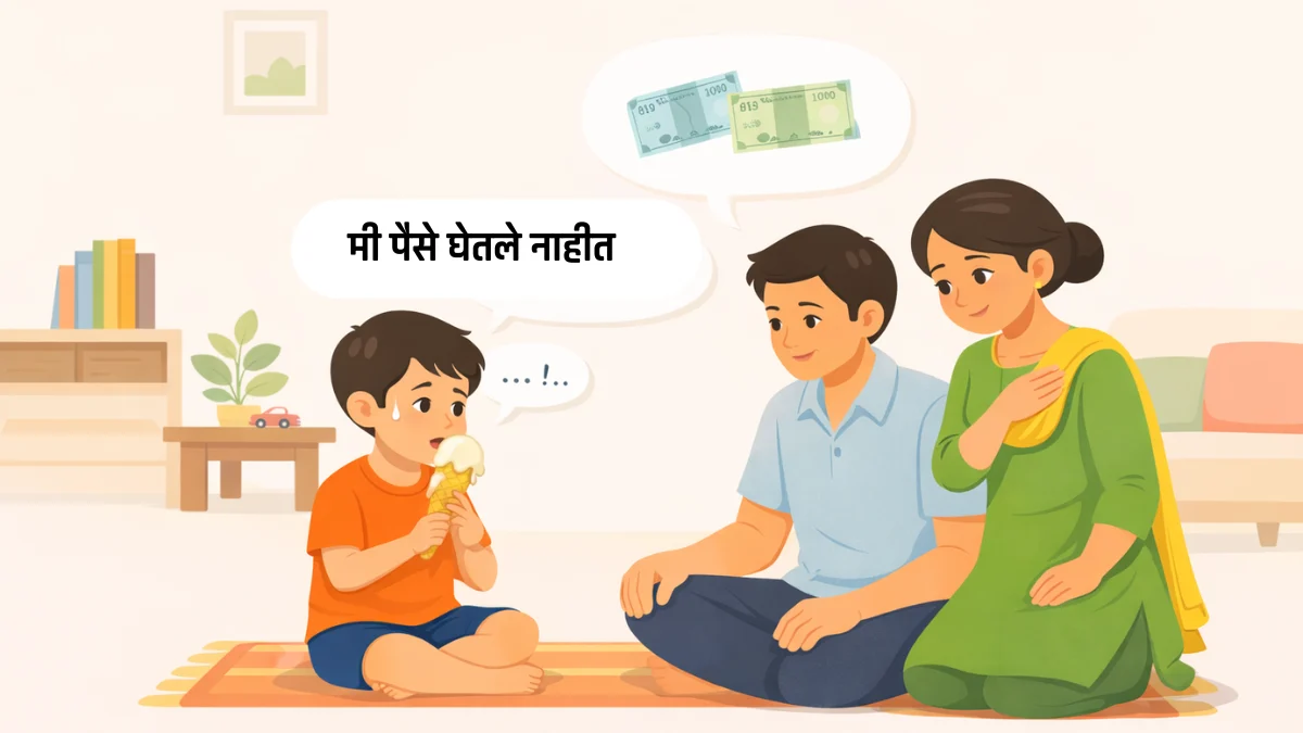 पालकांशी खोट बोलतांना लहान मुलगा